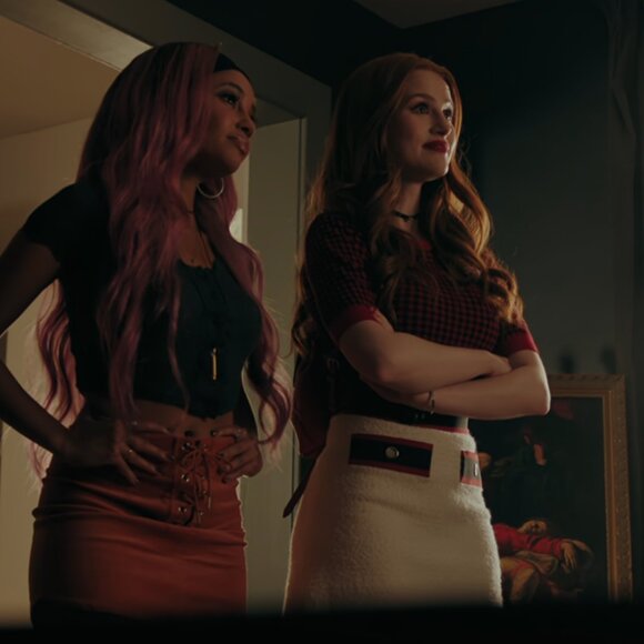 Maje Josine Band-Detail Tweed Mini Skirt ASO Cheryl Blossom - Picture 10 of 12